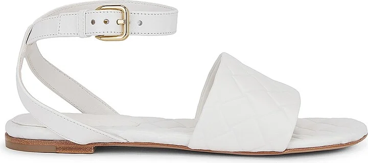 Bottega Veneta Amy Flat Sandal in Cream