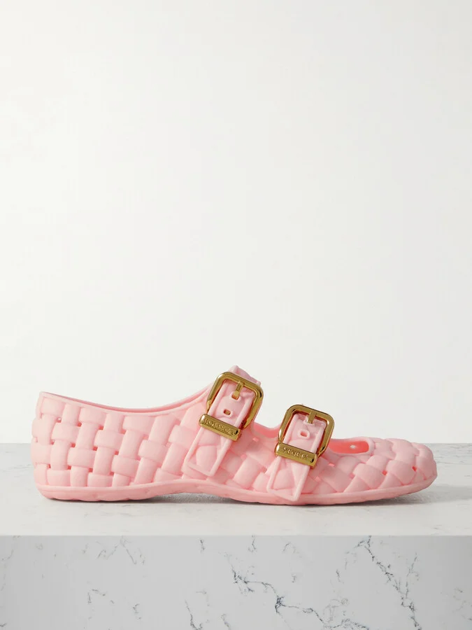 Bottega Veneta - Amy Intrecciato Rubber Mary Jane Flats - Pink