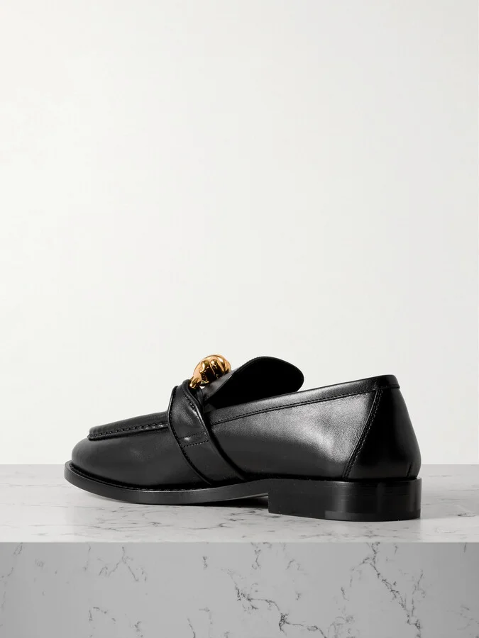 Bottega Veneta - Astaire Embellished Leather Loafers - Black - Image 3