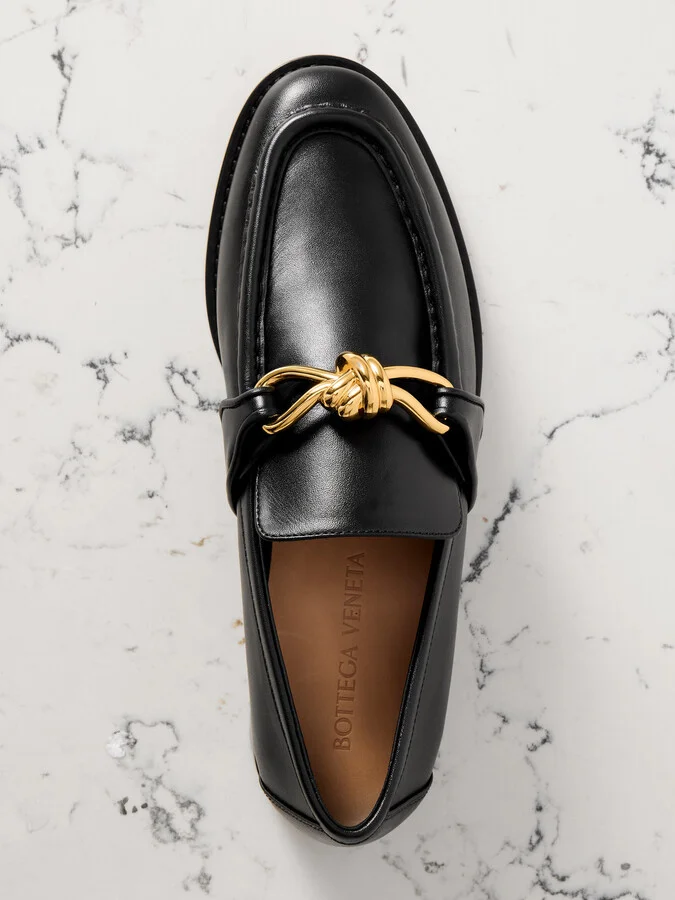 Bottega Veneta - Astaire Embellished Leather Loafers - Black - Image 5