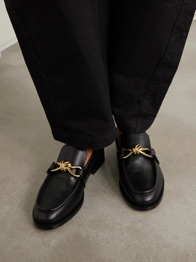 Bottega Veneta - Astaire Embellished Leather Loafers - Black - Image 2