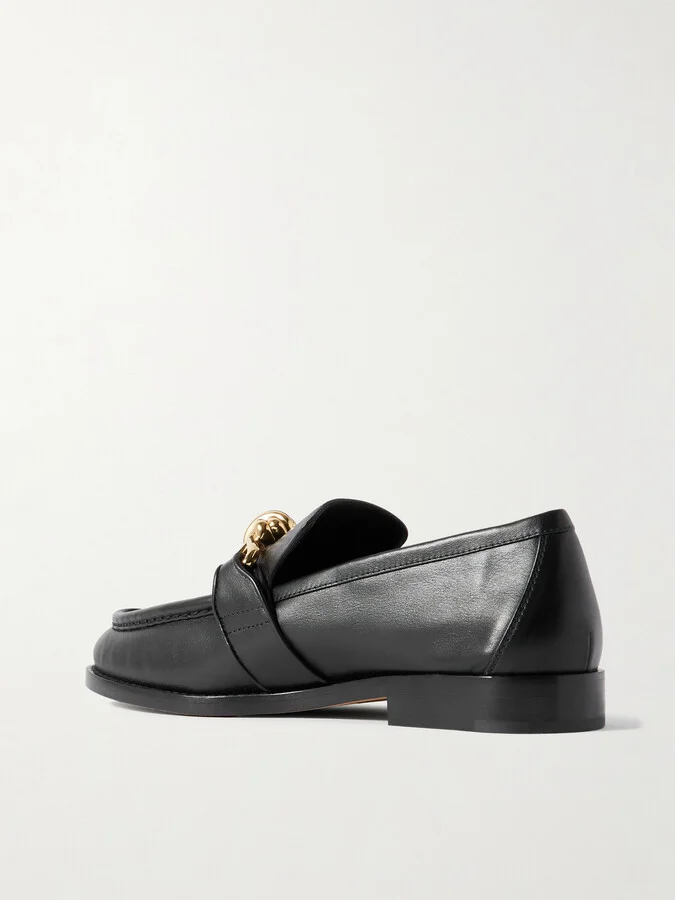 Bottega Veneta - Astaire Embellished Leather Loafers - Black - Image 3