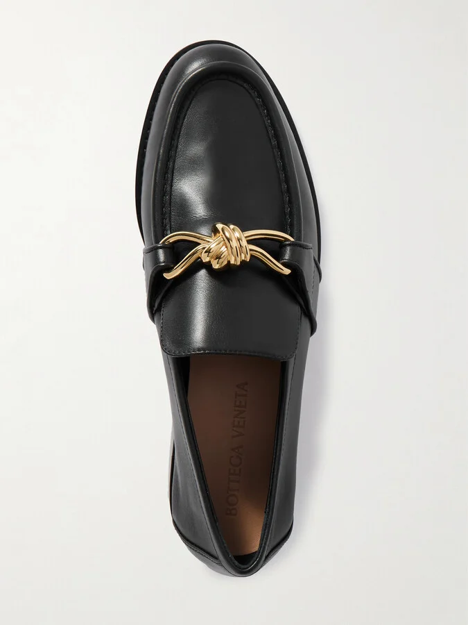 Bottega Veneta - Astaire Embellished Leather Loafers - Black - Image 5