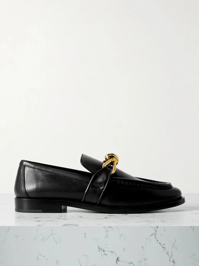 Bottega Veneta - Astaire Embellished Leather Loafers - Black