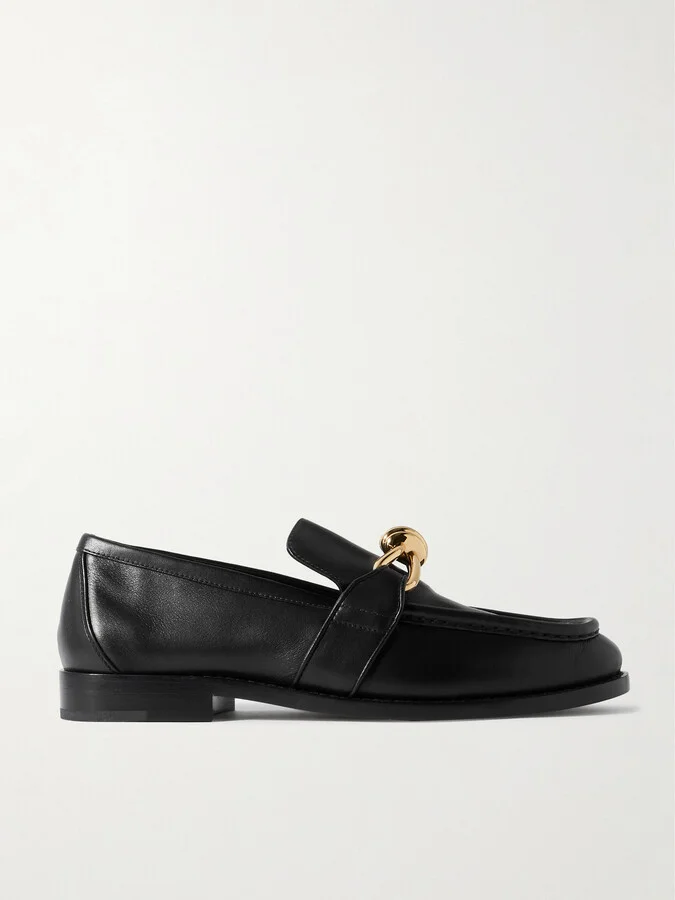 Bottega Veneta - Astaire Embellished Leather Loafers - Black