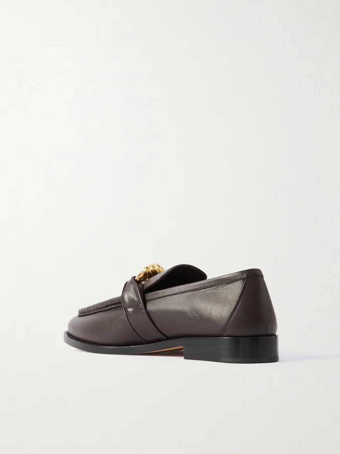 Bottega Veneta - Astaire Embellished Leather Loafers - Brown - Image 3