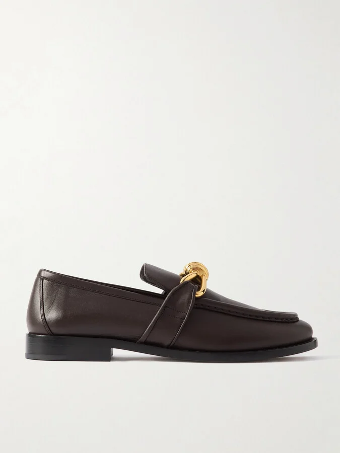 Bottega Veneta - Astaire Embellished Leather Loafers - Brown