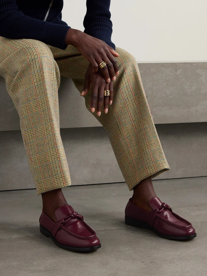 Bottega Veneta - Astaire Embellished Leather Loafers - Burgundy - Image 2