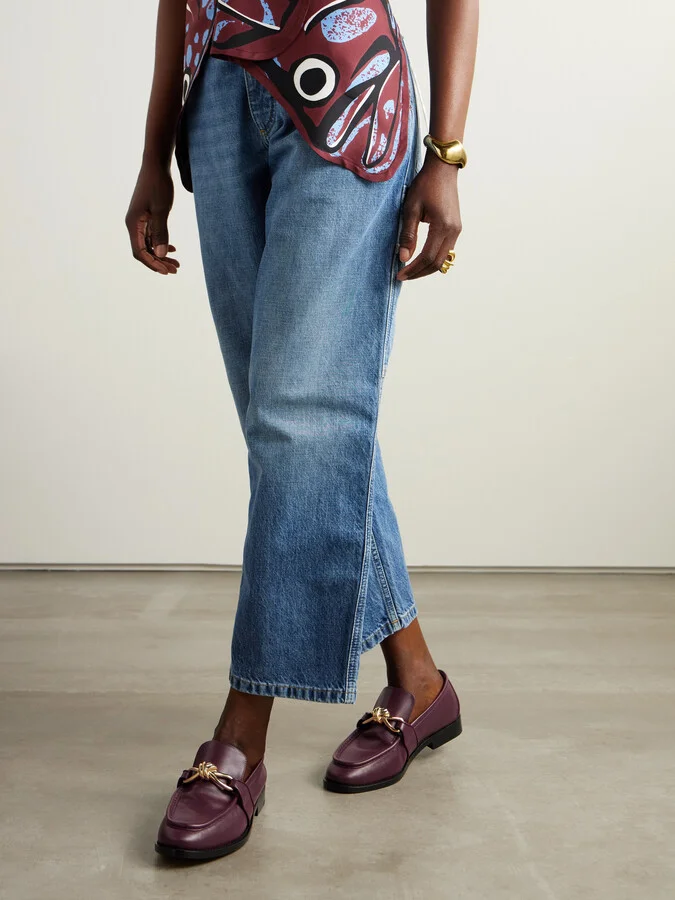 Bottega Veneta - Astaire Embellished Leather Loafers - Burgundy - Image 2