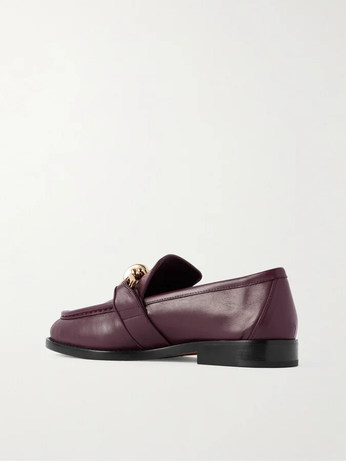Bottega Veneta - Astaire Embellished Leather Loafers - Burgundy - Image 3