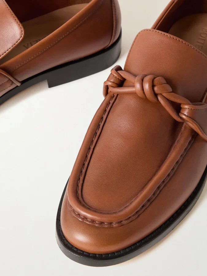 Bottega Veneta - Astaire Knotted Leather Loafers - Brown - Image 4