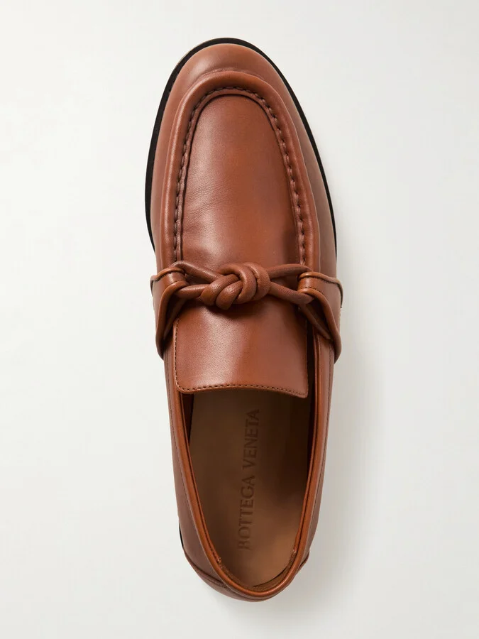 Bottega Veneta - Astaire Knotted Leather Loafers - Brown - Image 5