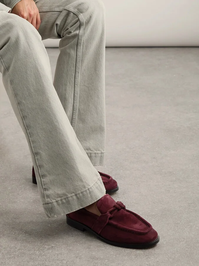 Bottega Veneta - Astaire Suede Loafers - Burgundy - Image 2
