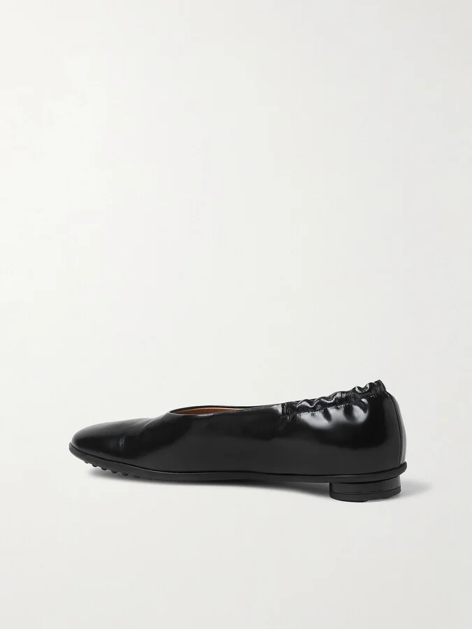 Bottega Veneta - Atomic Ballerina Glossed-leather Ballet Flats - Black - Image 3