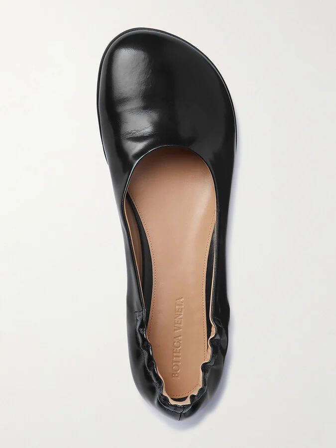 Bottega Veneta - Atomic Ballerina Glossed-leather Ballet Flats - Black - Image 5