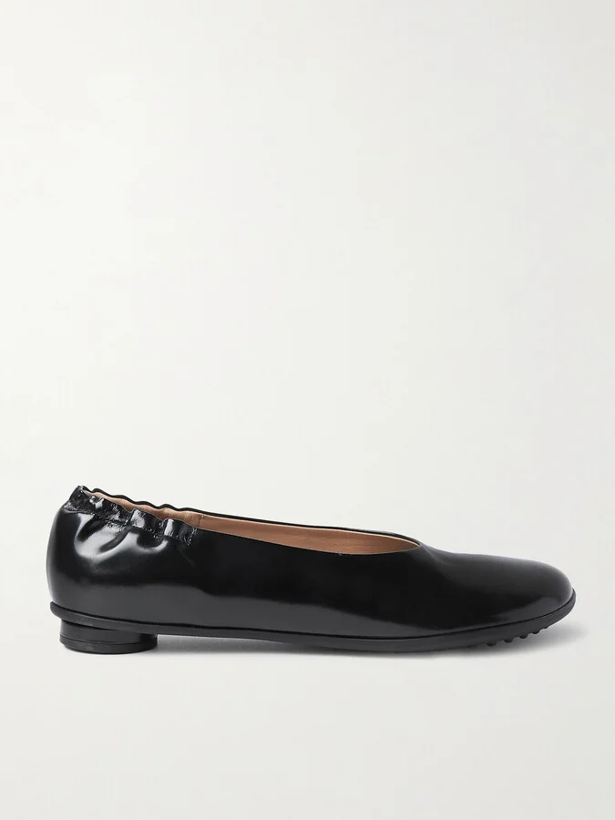 Bottega Veneta - Atomic Ballerina Glossed-leather Ballet Flats - Black