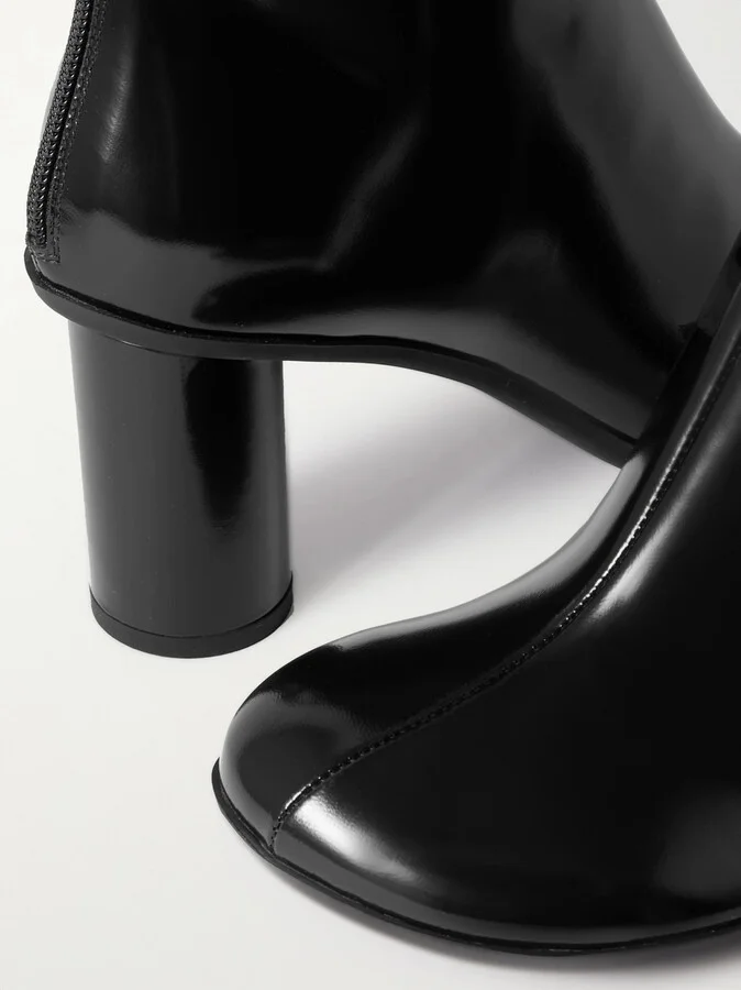Bottega Veneta - Atomic Glossed-leather Ankle Boots - Black - Image 4