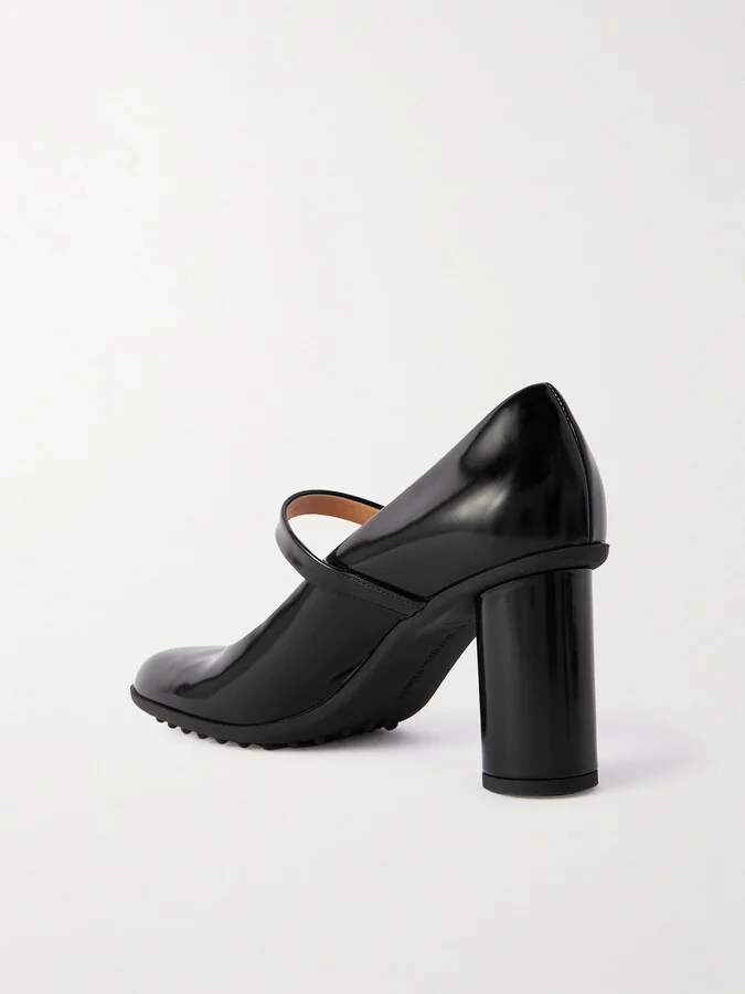 Bottega Veneta - Atomic Glossed-leather Mary Jane Pumps - Black - Image 3