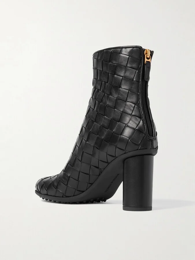 Bottega Veneta - Atomic Intrecciato Leather Ankle Boots - Black - Image 3
