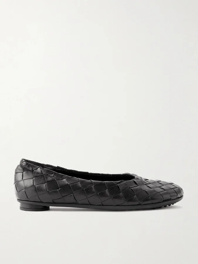 Bottega Veneta - Atomic Intrecciato Leather Ballet Flats - Black - Image 5