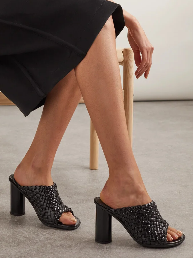 Bottega Veneta - Atomic Intrecciato Leather Sandals - Black - Image 2