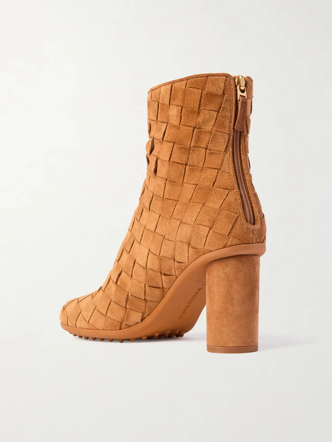 Bottega Veneta - Atomic Intrecciato Suede Ankle Boots - Brown - Image 3
