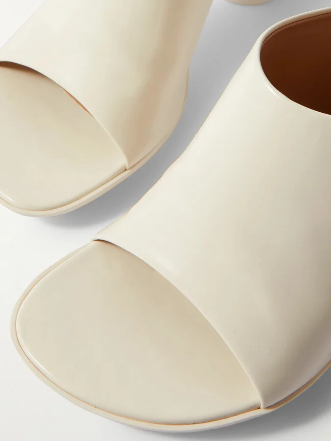 Bottega Veneta - Atomic Patent-leather Mules - White - Image 4