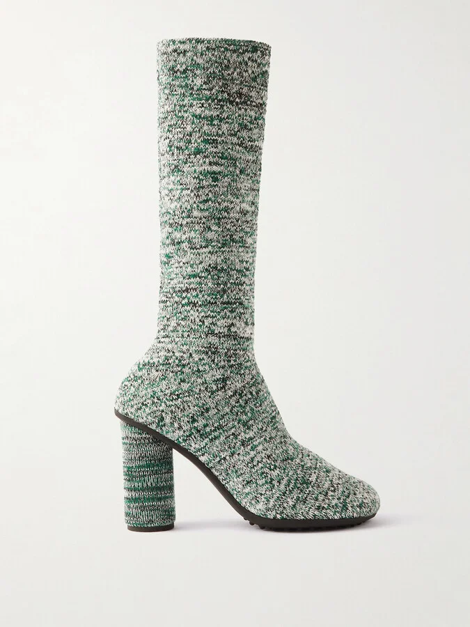 Bottega Veneta - Atomic Ribbed-knit Knee Boots - Green