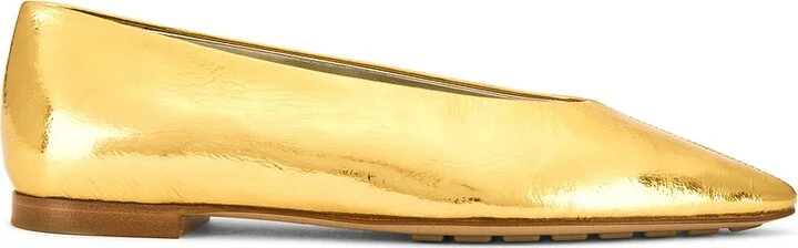 Bottega Veneta Ballet Flat in Metallic Gold