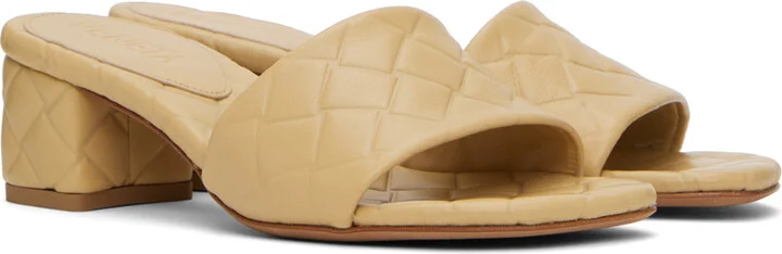 Bottega Veneta Beige Amy Mules - Image 4