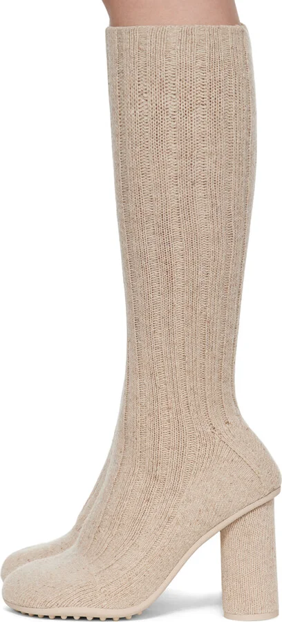 Bottega Veneta Beige Atomic Boots - Image 3