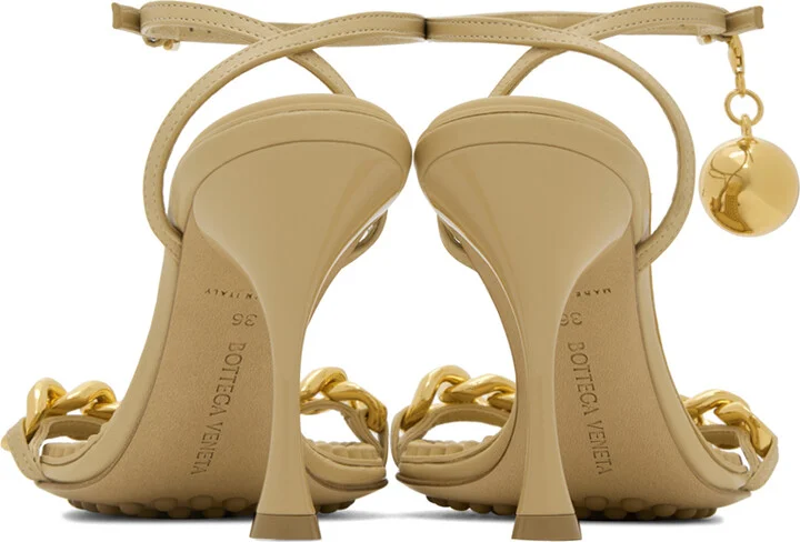 Bottega Veneta Beige Dot Heeled Sandals - Image 2
