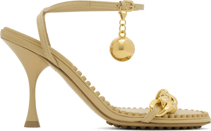 Bottega Veneta Beige Dot Heeled Sandals