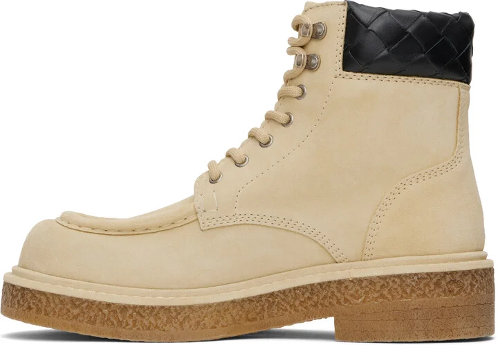 Bottega Veneta Beige Haddock Lace-Up Ankle Boots - Image 3