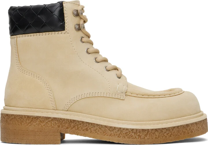 Bottega Veneta Beige Haddock Lace-Up Ankle Boots