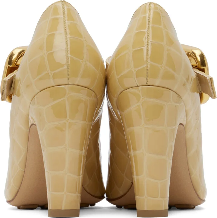 Bottega Veneta Beige Mostra Mary-Jane Pumps - Image 2