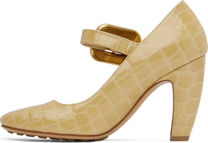 Bottega Veneta Beige Mostra Mary-Jane Pumps - Image 3