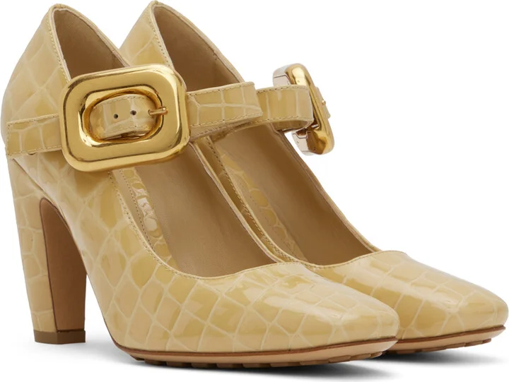 Bottega Veneta Beige Mostra Mary-Jane Pumps - Image 4