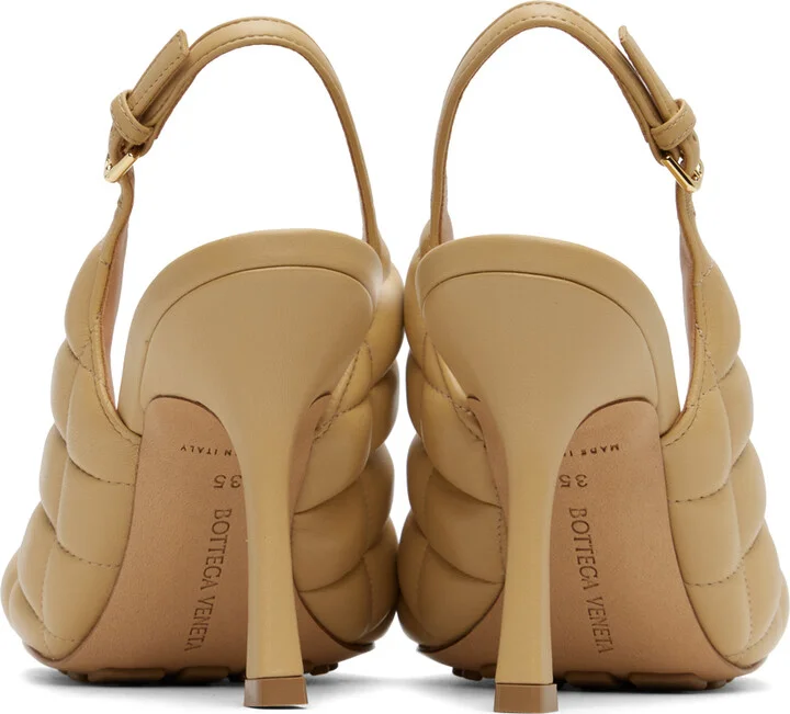 Bottega Veneta Beige Padded Heeled Sandal - Image 2