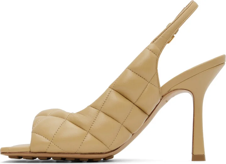 Bottega Veneta Beige Padded Heeled Sandal - Image 3