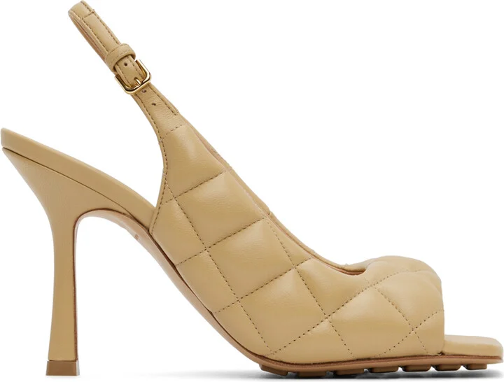 Bottega Veneta Beige Padded Heeled Sandal