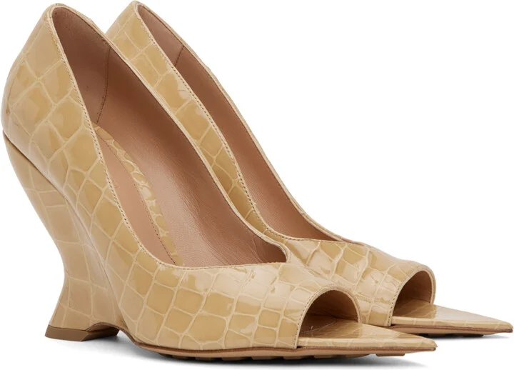 Bottega Veneta Beige Punta Heeled Sandals - Image 4