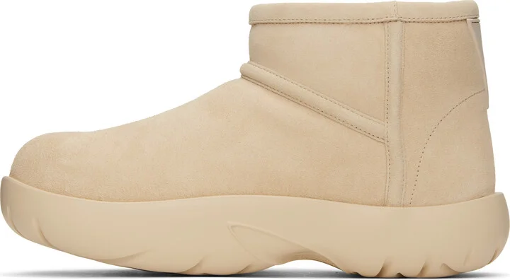 Bottega Veneta Beige Snap Ankle Boots - Image 3