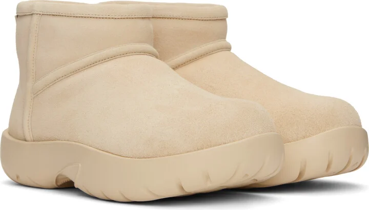 Bottega Veneta Beige Snap Ankle Boots - Image 4