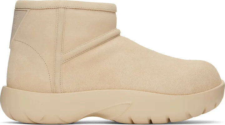 Bottega Veneta Beige Snap Ankle Boots