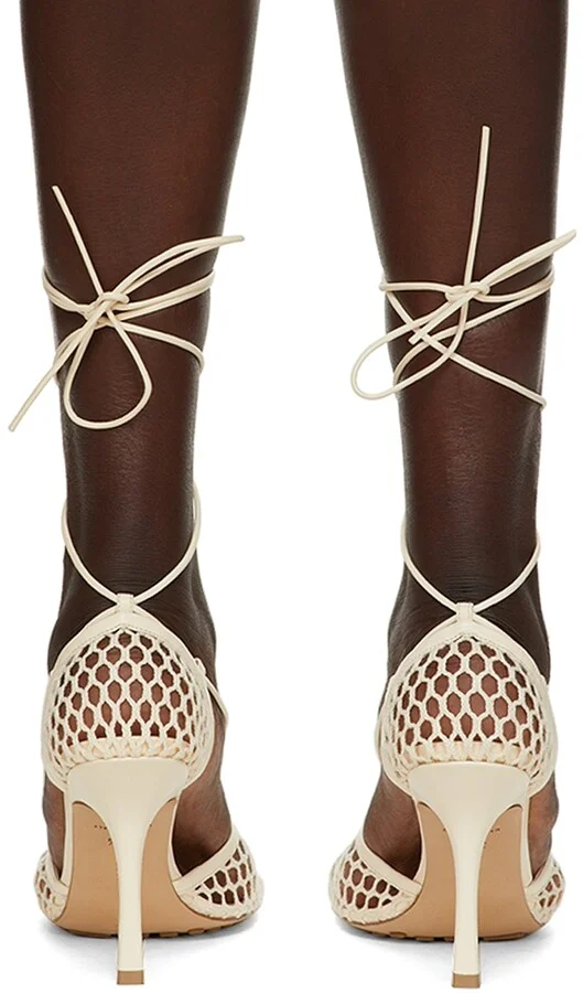 Bottega Veneta Beige Stretch Heels - Image 4