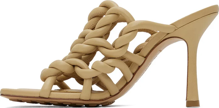 Bottega Veneta Beige Stretch Mules - Image 3