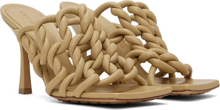 Bottega Veneta Beige Stretch Mules - Image 4
