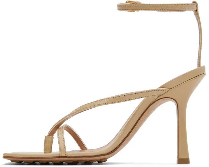 Bottega Veneta Beige Stretch Sandals - Image 3