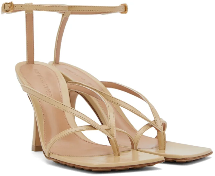 Bottega Veneta Beige Stretch Sandals - Image 4